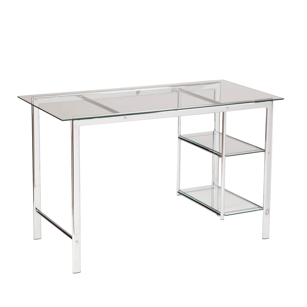 Clear and Chrome Glass Writing Desk - Homeroots