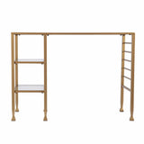 43" Clear and Gold Glass Writing Desk - Homeroots - Flyclothing LLC