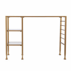 43" Clear and Gold Glass Writing Desk