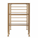 43" Clear and Gold Glass Writing Desk - Homeroots - Flyclothing LLC