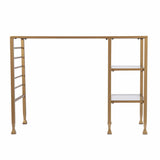 43" Clear and Gold Glass Writing Desk - Homeroots - Flyclothing LLC