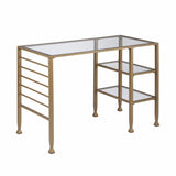 43" Clear and Gold Glass Writing Desk - Homeroots - Flyclothing LLC