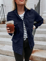 Pocketed Long Sleeve Zip Up Jacket - Trendsi - Flyclothing LLC