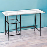 46" Clear and Black Glass Writing Desk - Homeroots - Flyclothing LLC