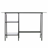 46" Clear and Black Glass Writing Desk - Homeroots - Flyclothing LLC