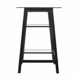 46" Clear and Black Glass Writing Desk - Homeroots - Flyclothing LLC