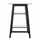 46" Clear and Black Glass Writing Desk - Homeroots