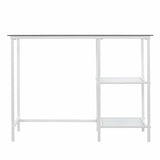 42" Clear and White Glass Writing Desk - Homeroots