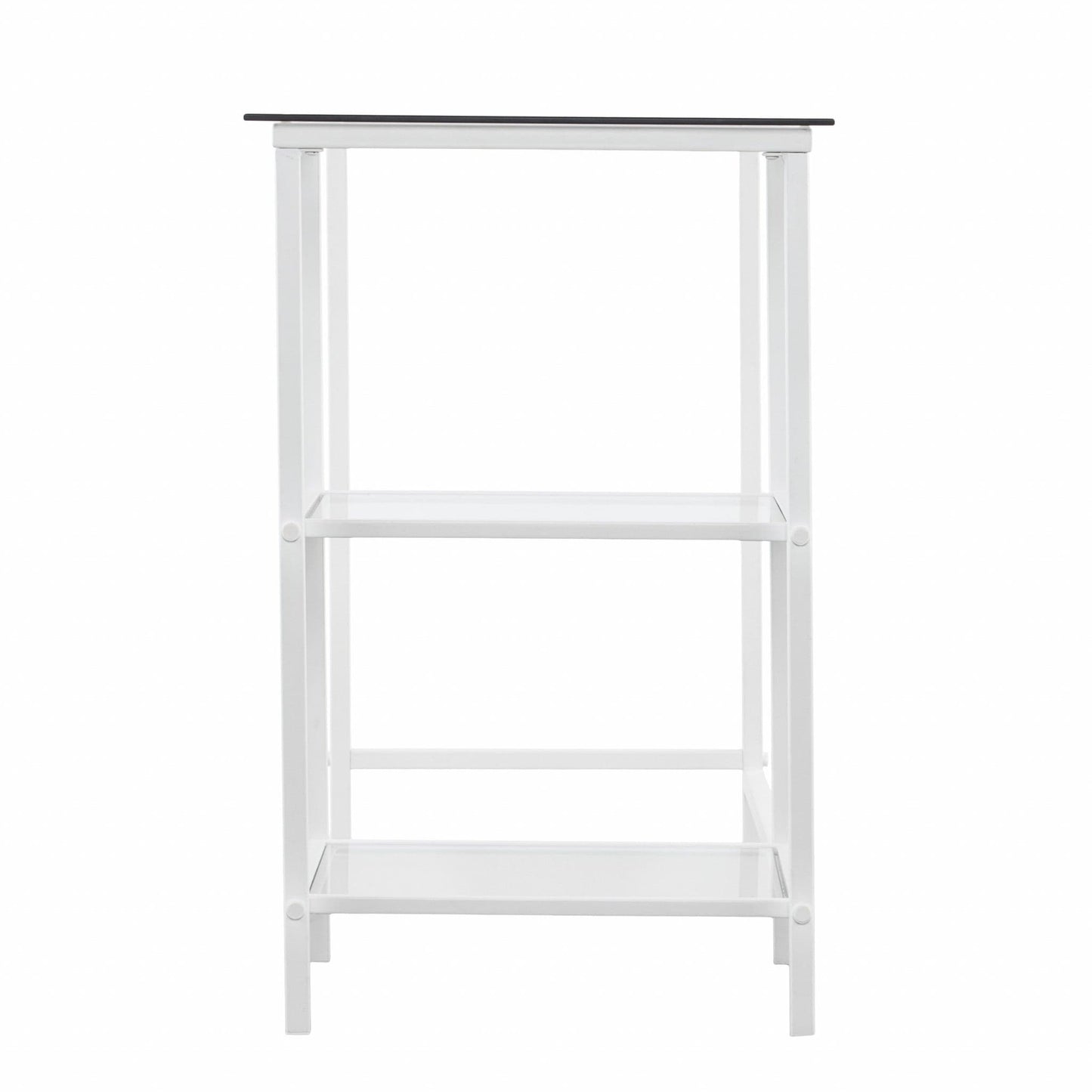 42" Clear and White Glass Writing Desk - Homeroots - Flyclothing LLC