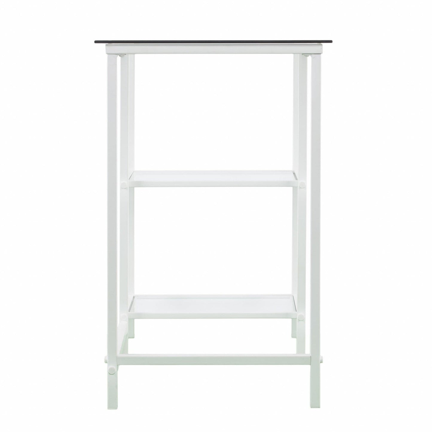 42" Clear and White Glass Writing Desk - Homeroots - Flyclothing LLC