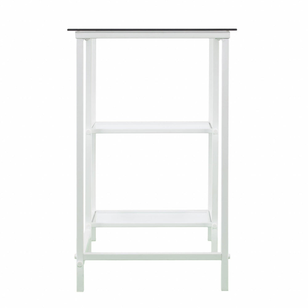42" Clear and White Glass Writing Desk - Homeroots - Flyclothing LLC