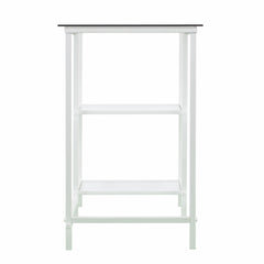 42" Clear and White Glass Writing Desk