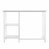 42" Clear and White Glass Writing Desk - Homeroots - Flyclothing LLC
