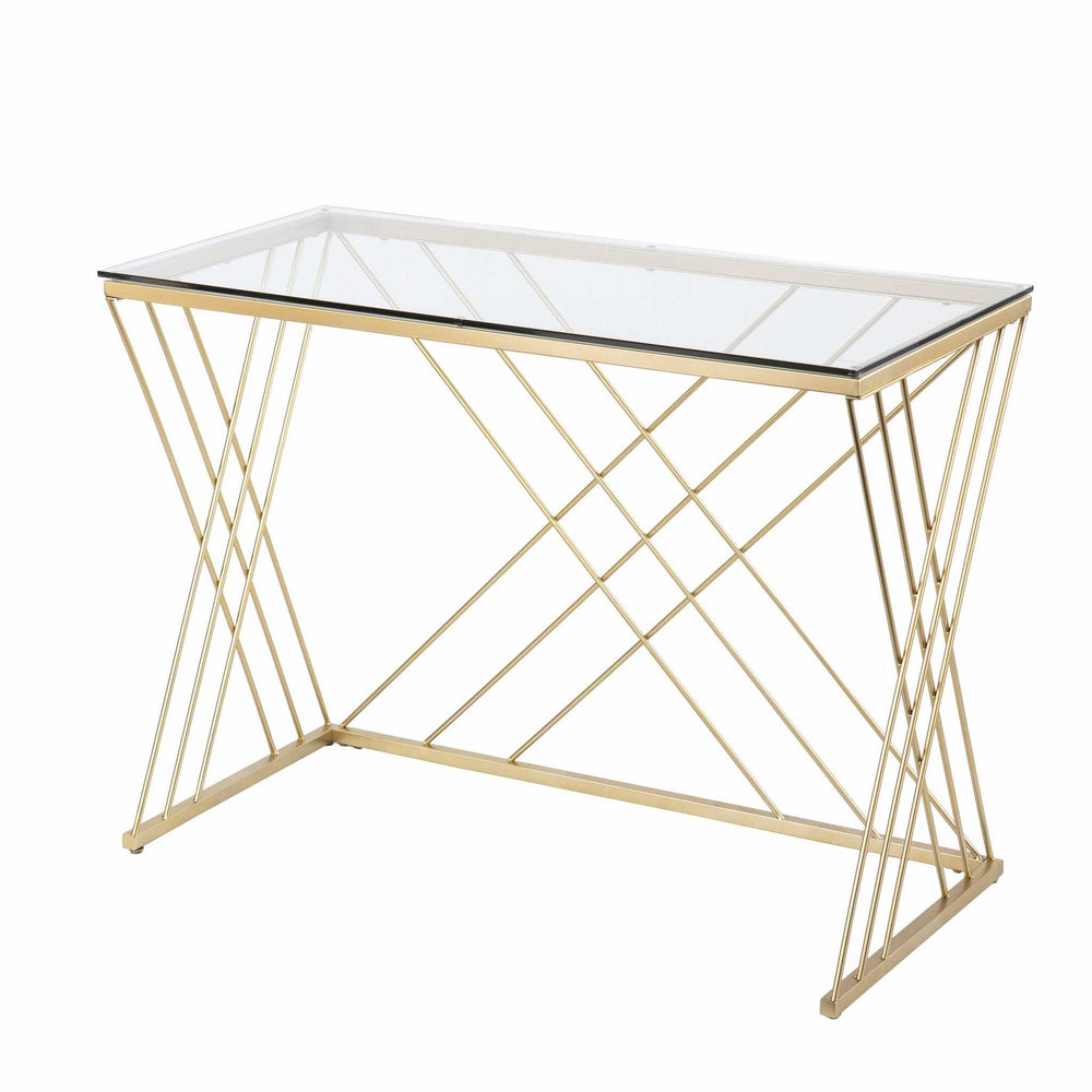 Modern Glass Top Desk - Homeroots - Flyclothing LLC