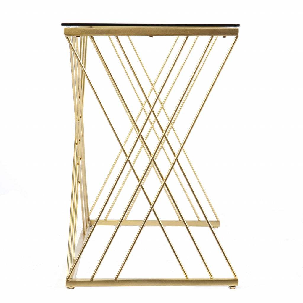 Modern Glass Top Desk - Homeroots - Flyclothing LLC
