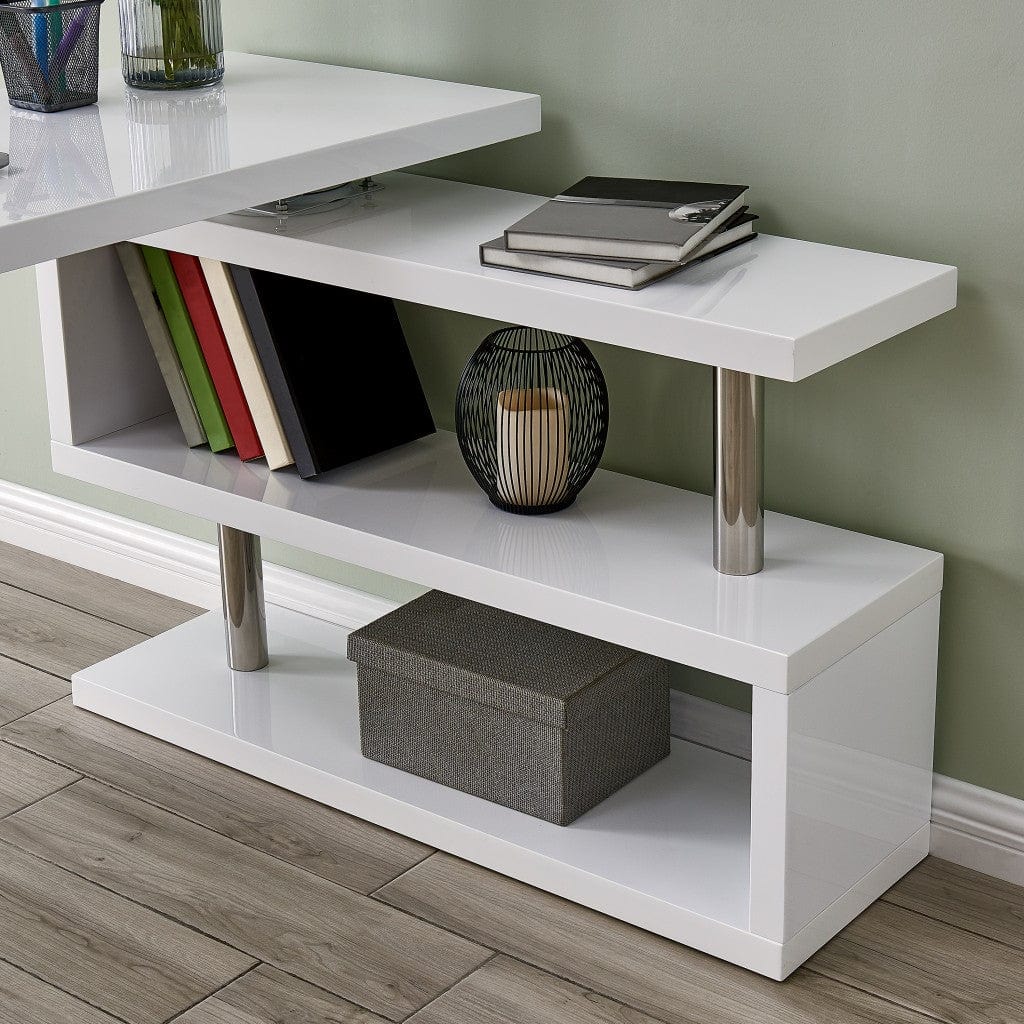 45" White Corner Writing Desk - Homeroots - Flyclothing LLC