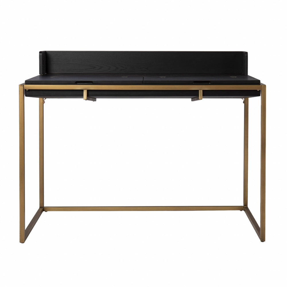 46" Black And Gold Writing Desk - Homeroots - Flyclothing LLC