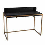 46" Black And Gold Writing Desk - Homeroots
