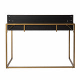 46" Black And Gold Writing Desk - Homeroots - Flyclothing LLC