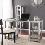 Matte Silver Mirrored Desk - Homeroots - Flyclothing LLC
