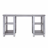 Matte Silver Mirrored Desk - Homeroots