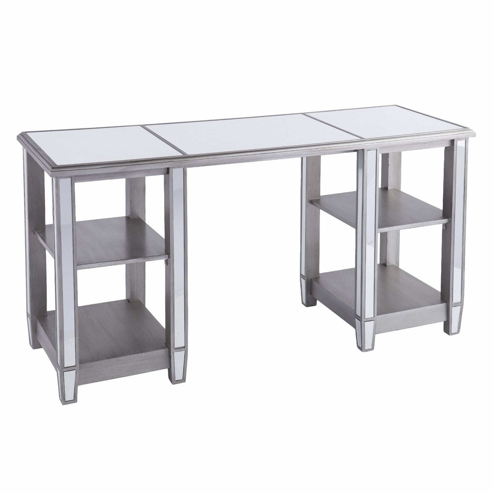 Matte Silver Mirrored Desk - Homeroots - Flyclothing LLC