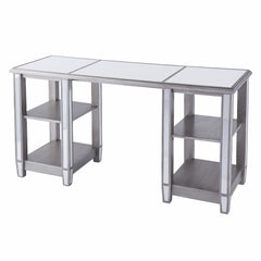 Matte Silver Mirrored Desk - Homeroots