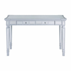 Silver Mirrored Writing Desk with Drawers - Homeroots