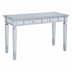 Silver Mirrored Writing Desk with Drawers - Homeroots
