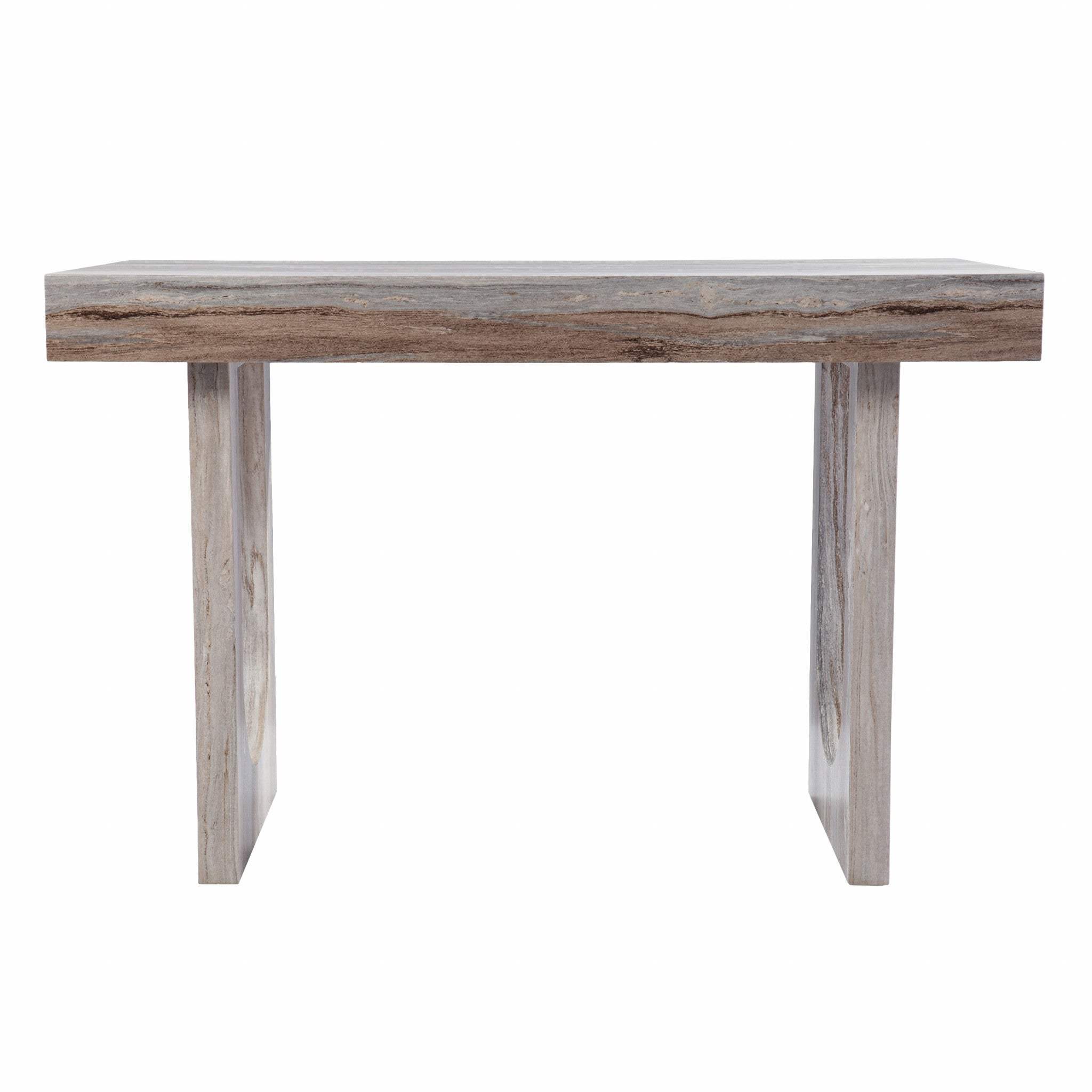 Brown Faux Marble Writing Desk - Homeroots - Flyclothing LLC