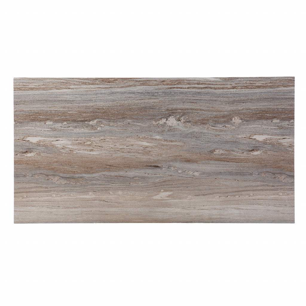 Brown Faux Marble Writing Desk - Homeroots - Flyclothing LLC