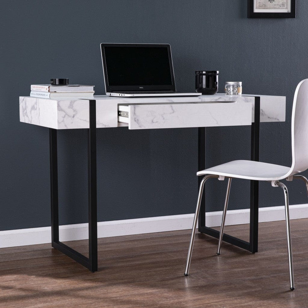 45" White And Black Writing Desk - Homeroots - Flyclothing LLC