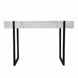 45" White And Black Writing Desk - Homeroots