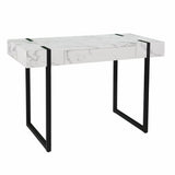 45" White And Black Writing Desk - Homeroots