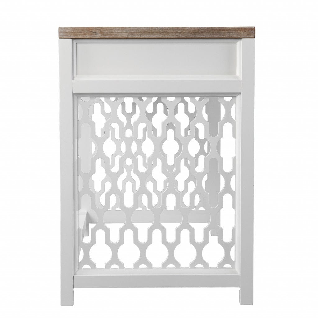 43" Natural And White Writing Desk With Three Drawers - Homeroots - Flyclothing LLC