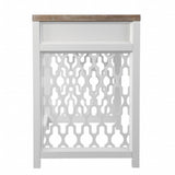 43" Natural And White Writing Desk With Three Drawers - Homeroots