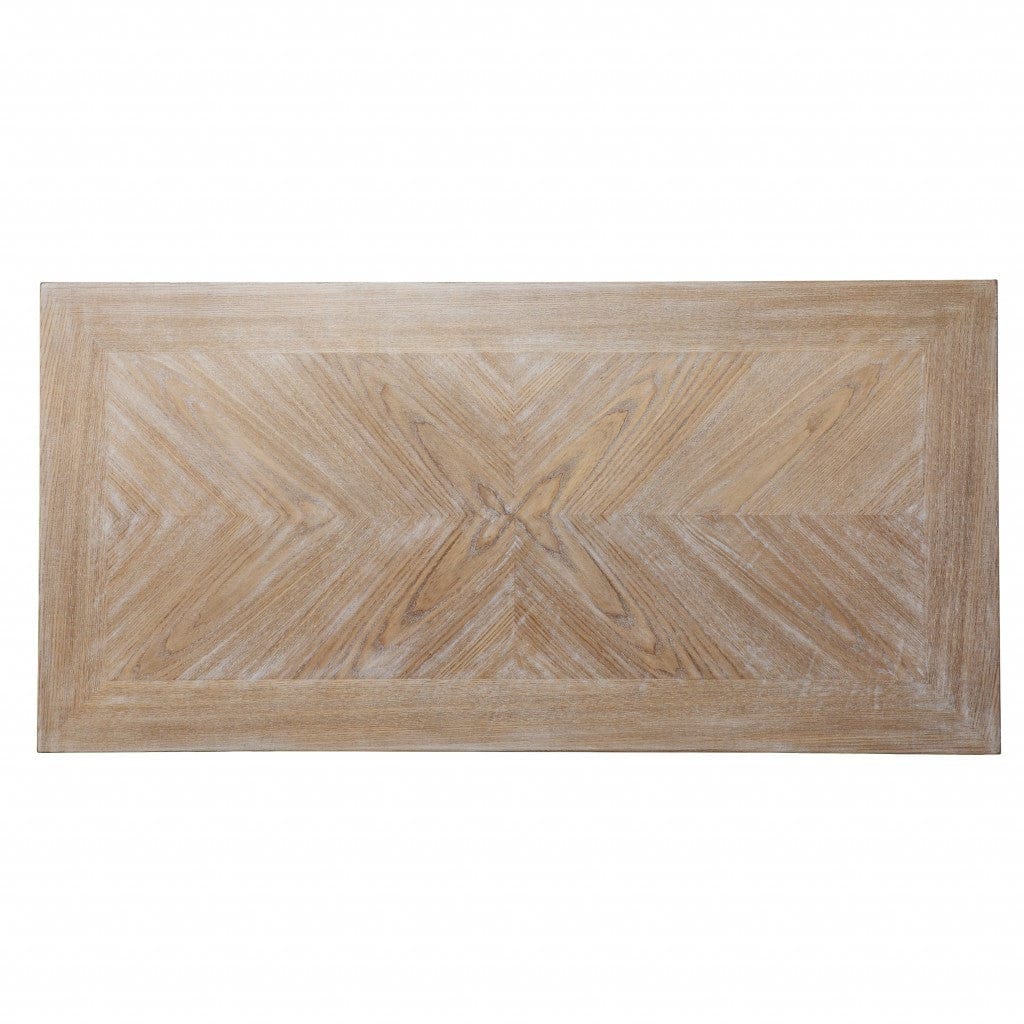 43" Natural And White Writing Desk With Three Drawers - Homeroots - Flyclothing LLC