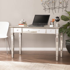 Silver Matte Mirrored Writing Desk - Homeroots