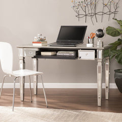 Silver Matte Mirrored Writing Desk - Homeroots