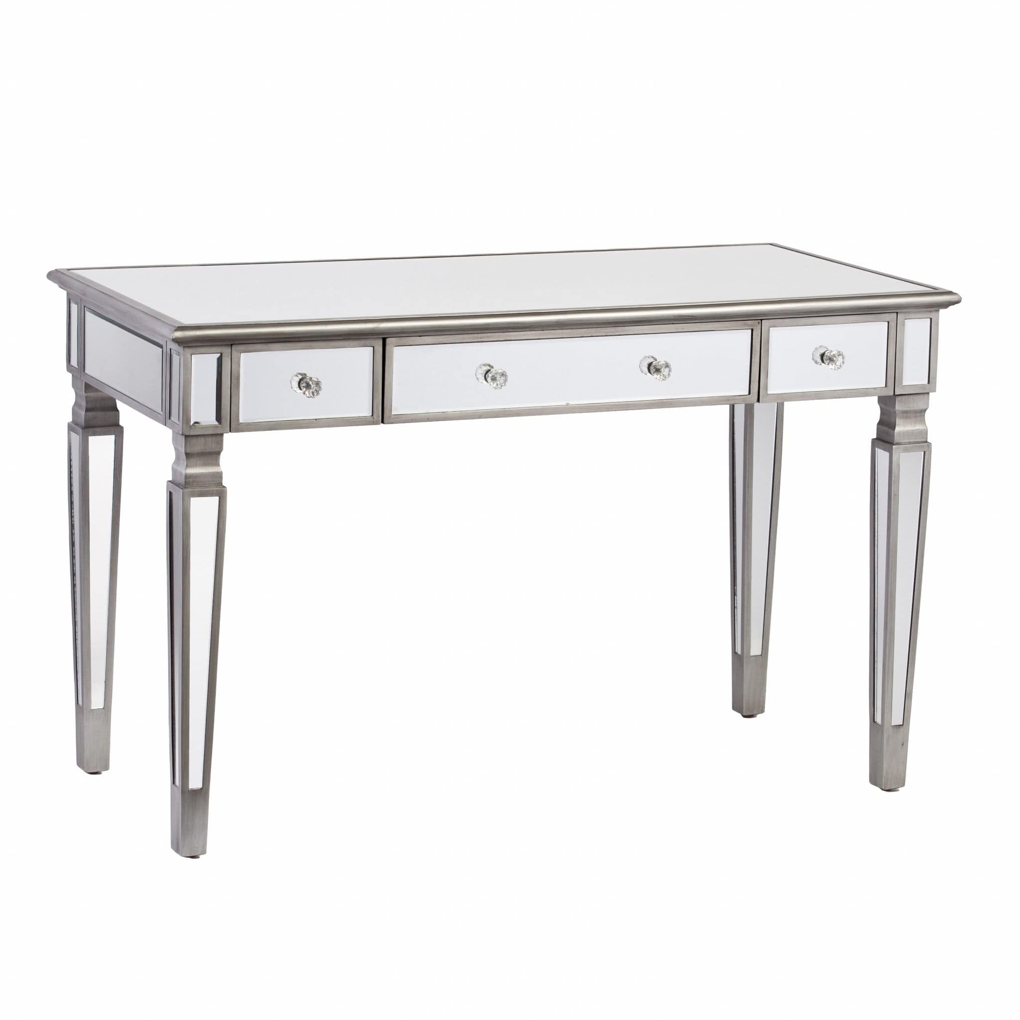 Silver Matte Mirrored Writing Desk - Homeroots