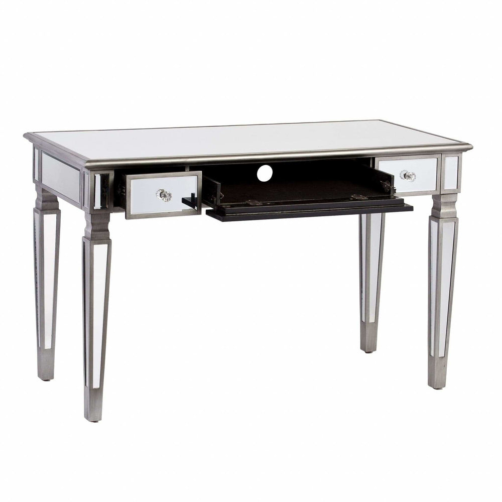 Silver Matte Mirrored Writing Desk - Homeroots - Flyclothing LLC