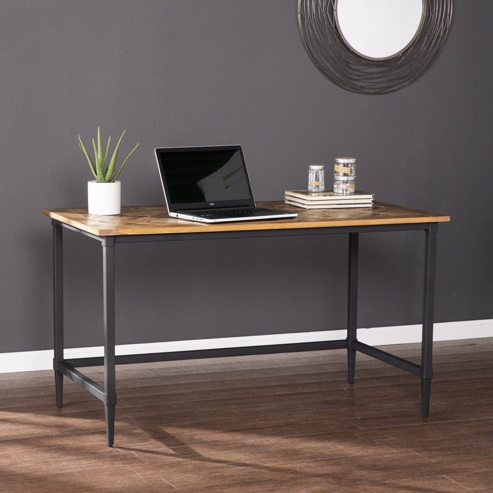 53" Natural And Black Writing Desk - Homeroots - Flyclothing LLC