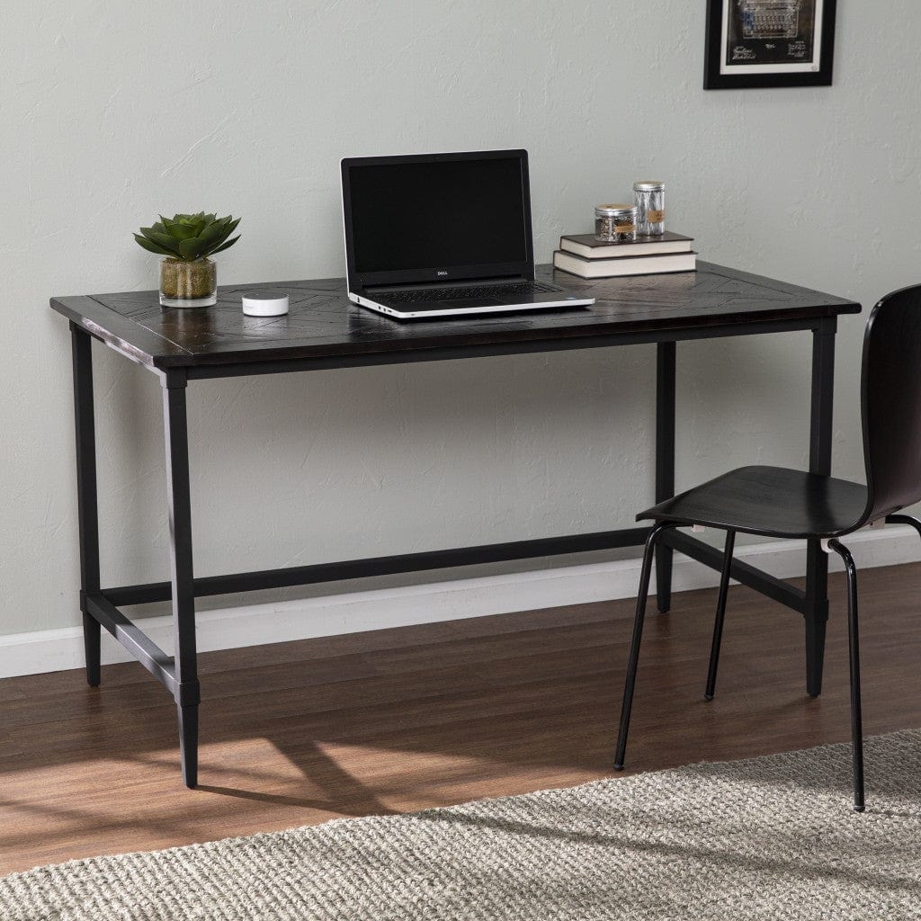 Natural Black Reclaimed Wood Desk - Homeroots