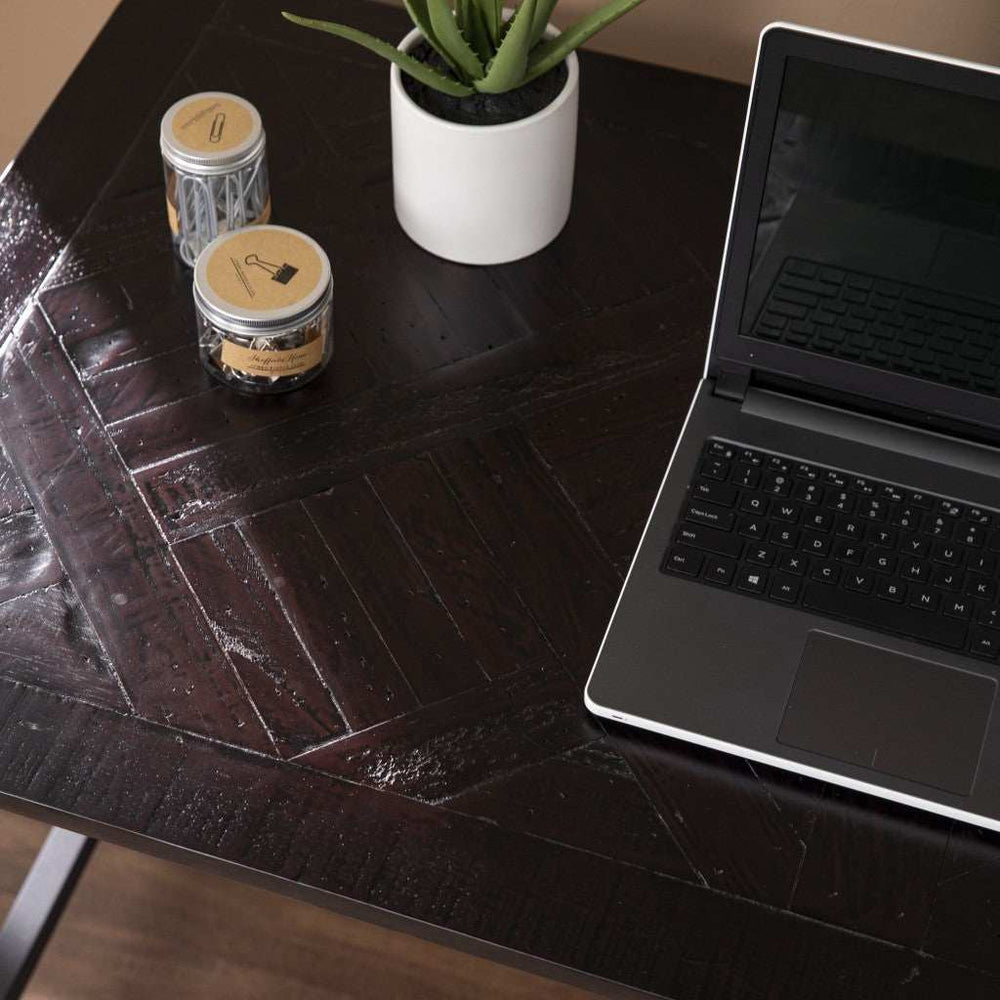 Natural Black Reclaimed Wood Desk - Homeroots - Flyclothing LLC