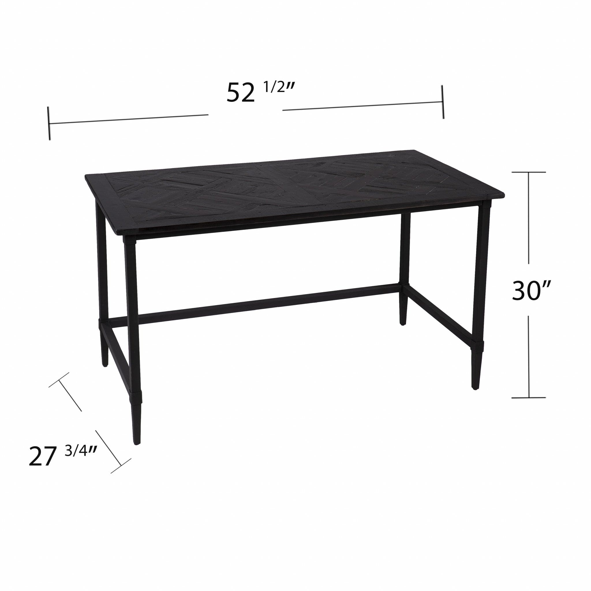 Natural Black Reclaimed Wood Desk - Homeroots