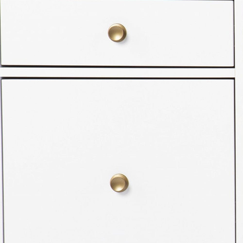 55" White Writing Desk With Four Drawers - Homeroots - Flyclothing LLC