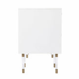 55" White Writing Desk With Four Drawers - Homeroots