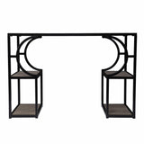 Wood and Iron Writing Desk with Storage - Homeroots - Flyclothing LLC