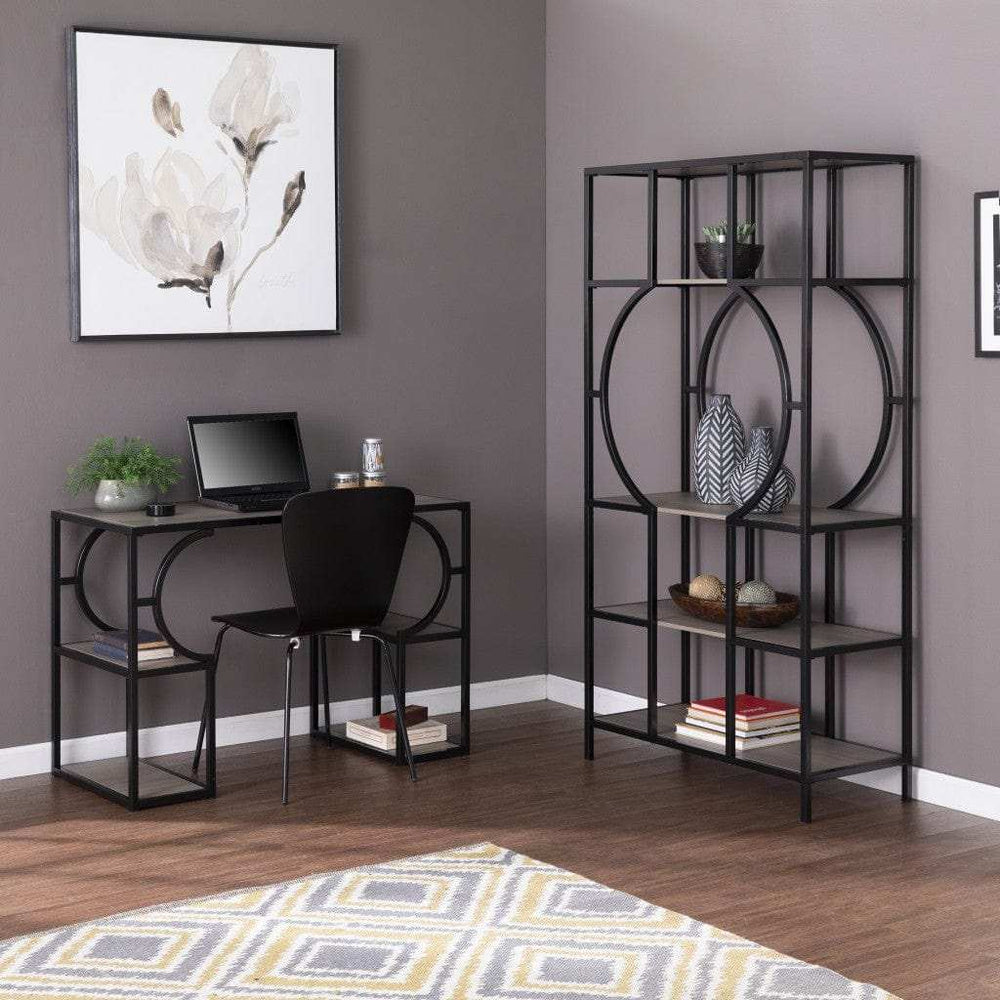 Wood and Iron Writing Desk with Storage - Homeroots - Flyclothing LLC