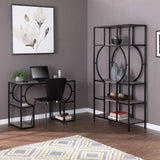 Wood and Iron Writing Desk with Storage - Homeroots - Flyclothing LLC